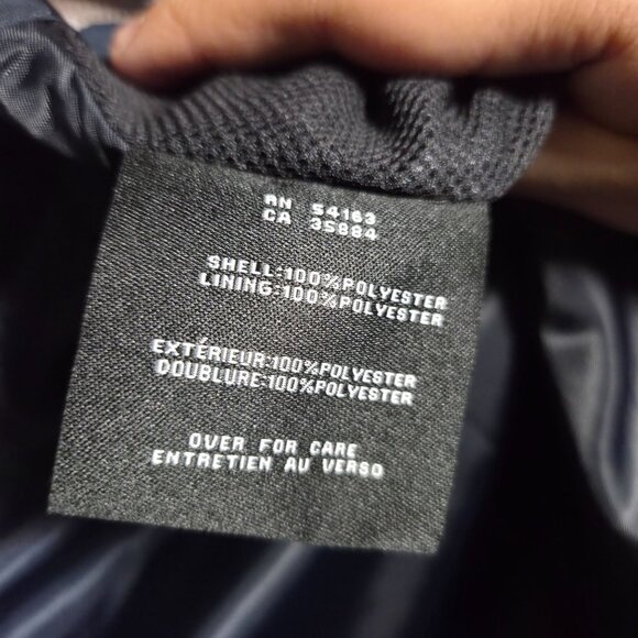 New Cole Haan Mens Hooded Rain Jacket T40143 Medium Navy Polyester - Picture 6 of 9